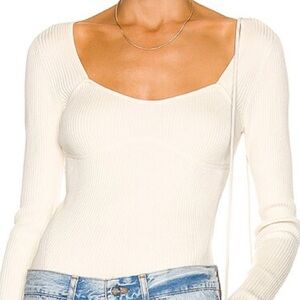 FRAME Ribbed Long Sleeve Top